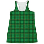 Green Tartan St. Patrick's Day Print Women's Racerback Tank Top