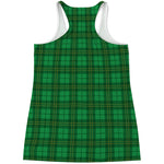 Green Tartan St. Patrick's Day Print Women's Racerback Tank Top