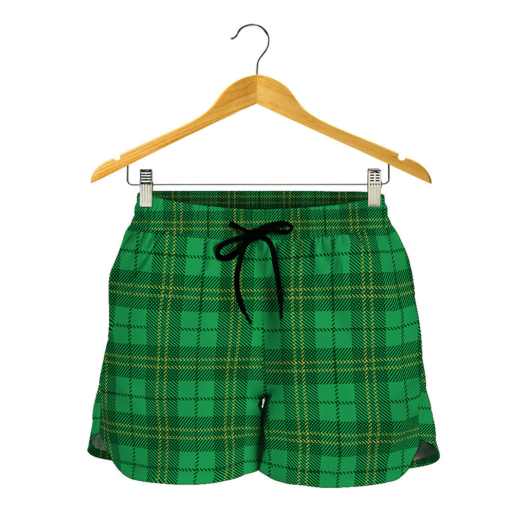 Green Tartan St. Patrick's Day Print Women's Shorts