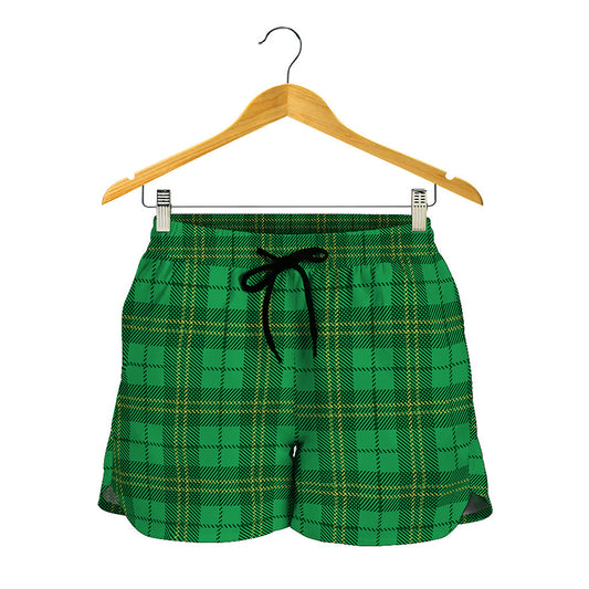 Green Tartan St. Patrick's Day Print Women's Shorts