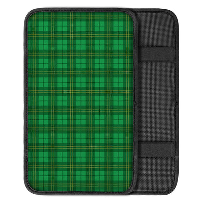 Green Tartan St. Patrick's Day Print Car Center Console Cover