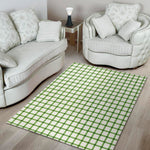 Green Tattersall Pattern Print Area Rug
