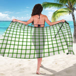 Green Tattersall Pattern Print Beach Sarong Wrap