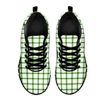 Green Tattersall Pattern Print Black Sneakers