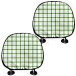 Green Tattersall Pattern Print Car Headrest Covers