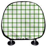 Green Tattersall Pattern Print Car Headrest Covers