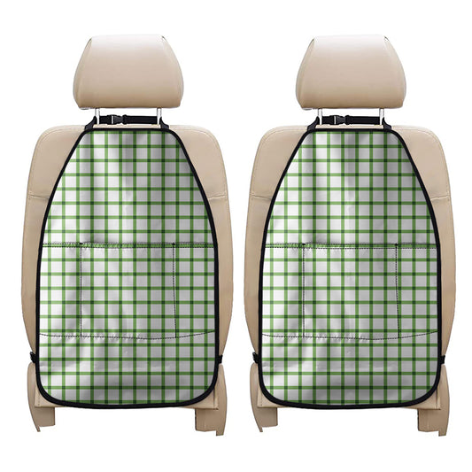 Green Tattersall Pattern Print Car Seat Organizers