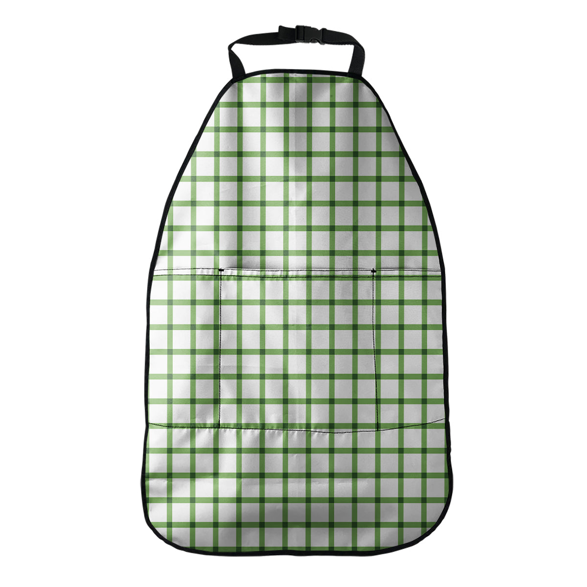 Green Tattersall Pattern Print Car Seat Organizers