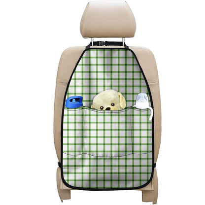 Green Tattersall Pattern Print Car Seat Organizers
