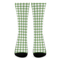Green Tattersall Pattern Print Crew Socks