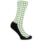 Green Tattersall Pattern Print Crew Socks