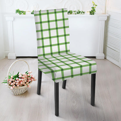 Green Tattersall Pattern Print Dining Chair Slipcover