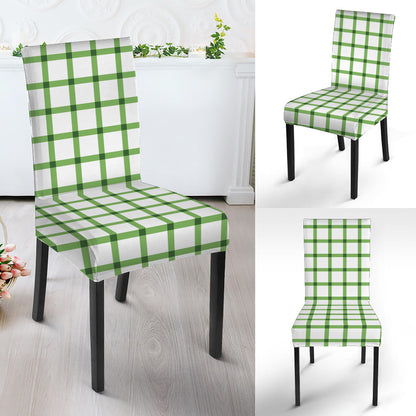 Green Tattersall Pattern Print Dining Chair Slipcover