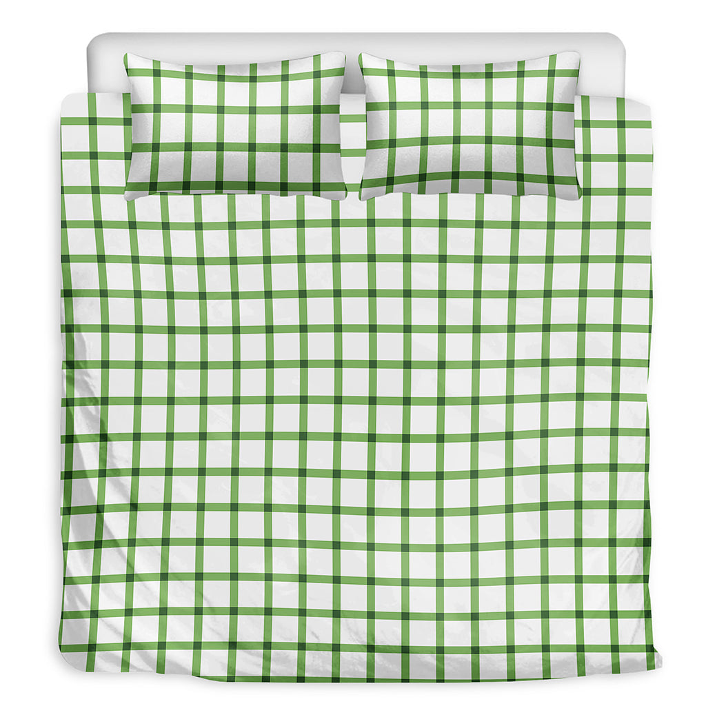 Green Tattersall Pattern Print Duvet Cover Bedding Set