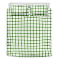 Green Tattersall Pattern Print Duvet Cover Bedding Set