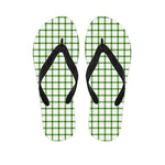 Green Tattersall Pattern Print Flip Flops