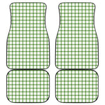 Green Tattersall Pattern Print Front and Back Car Floor Mats