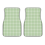 Green Tattersall Pattern Print Front Car Floor Mats