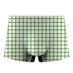 Green Tattersall Pattern Print Men's Boxer Briefs