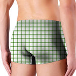 Green Tattersall Pattern Print Men's Boxer Briefs
