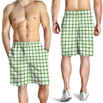 Green Tattersall Pattern Print Men's Shorts