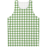 Green Tattersall Pattern Print Men's Tank Top