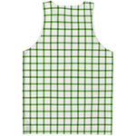 Green Tattersall Pattern Print Men's Tank Top