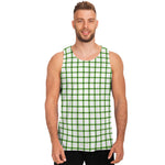 Green Tattersall Pattern Print Men's Tank Top