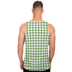 Green Tattersall Pattern Print Men's Tank Top