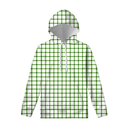 Green Tattersall Pattern Print Pullover Hoodie