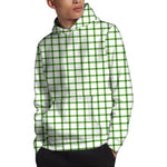 Green Tattersall Pattern Print Pullover Hoodie