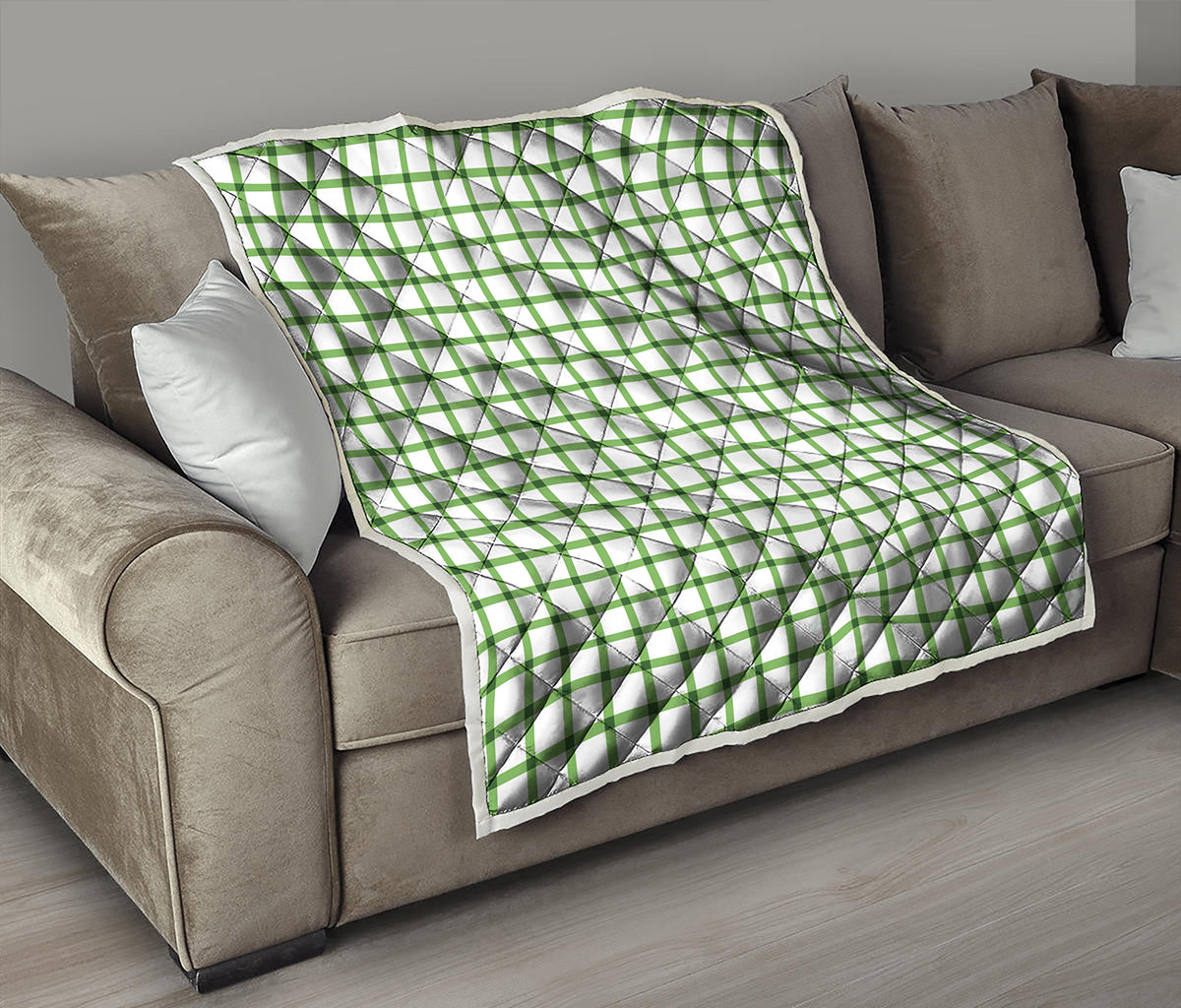 Green Tattersall Pattern Print Quilt