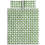 Green Tattersall Pattern Print Quilt Bed Set