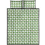 Green Tattersall Pattern Print Quilt Bed Set