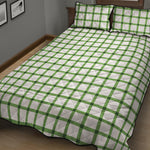 Green Tattersall Pattern Print Quilt Bed Set