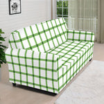 Green Tattersall Pattern Print Sofa Cover