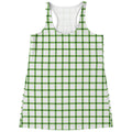 Green Tattersall Pattern Print Women's Racerback Tank Top