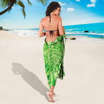 Green Tie Dye Print Beach Sarong Wrap
