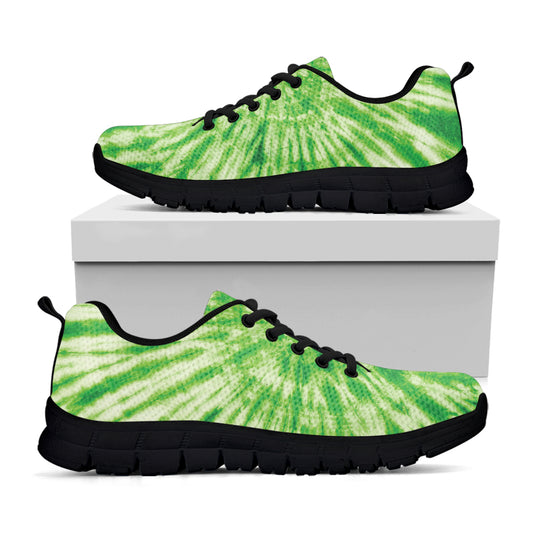 Green Tie Dye Print Black Sneakers