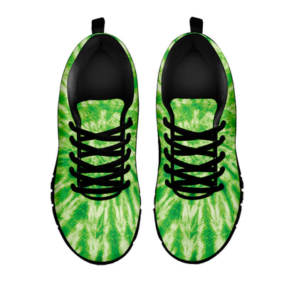 Green Tie Dye Print Black Sneakers