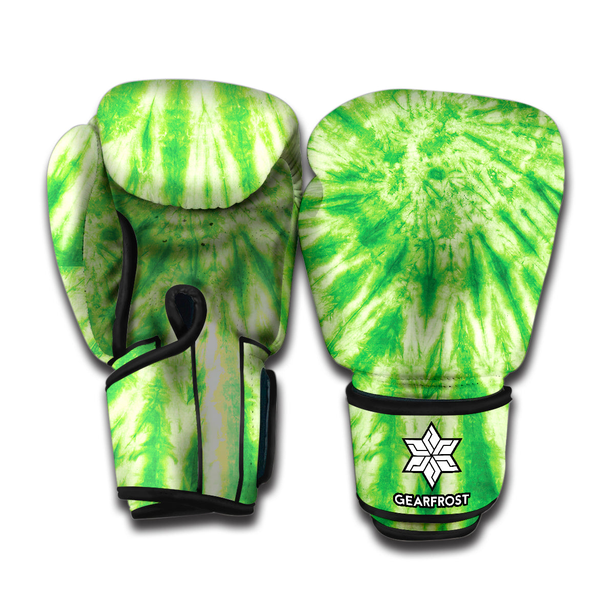 Green Tie Dye Print Boxing Gloves