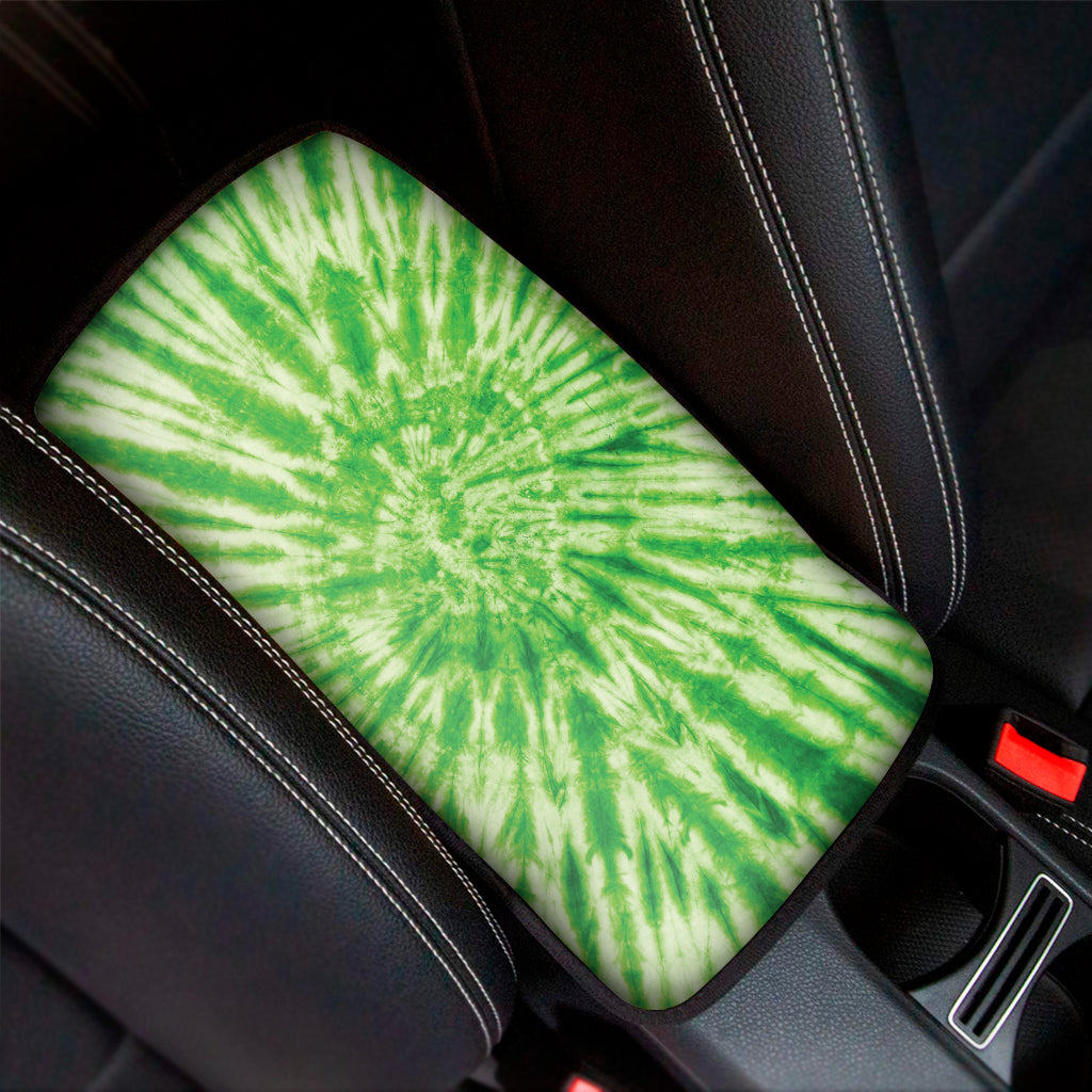 Green Tie Dye Print Car Center Console Cover