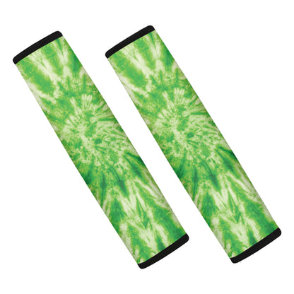 Green Tie Dye Print Car Seat Belt Covers