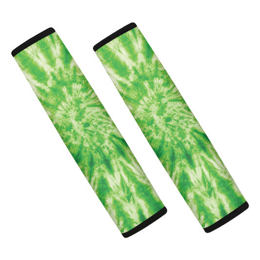 Green Tie Dye Print Car Seat Belt Covers