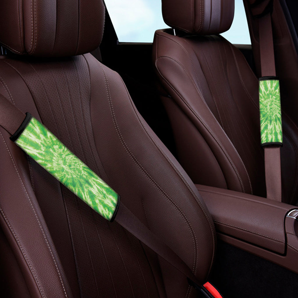 Green Tie Dye Print Car Seat Belt Covers
