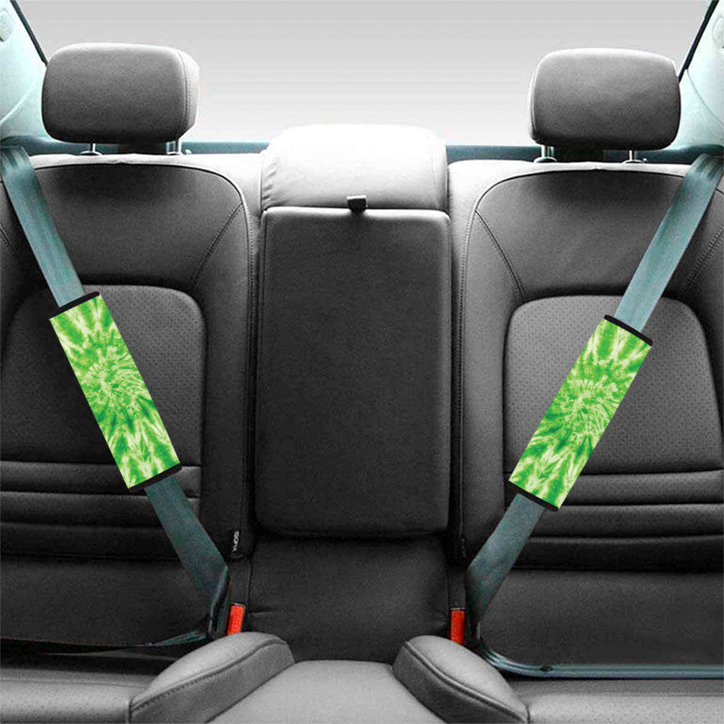 Green Tie Dye Print Car Seat Belt Covers