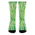 Green Tie Dye Print Crew Socks