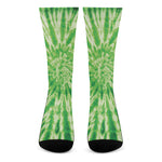 Green Tie Dye Print Crew Socks