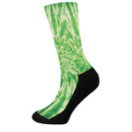 Green Tie Dye Print Crew Socks