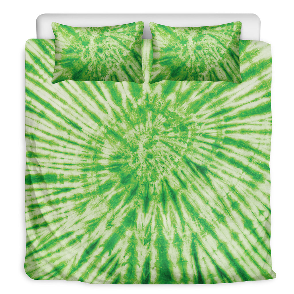 Green Tie Dye Print Duvet Cover Bedding Set